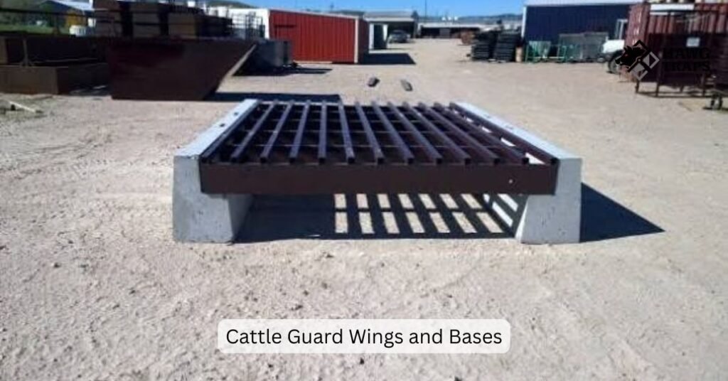 Cattle guard wings tying the guard into the fence line